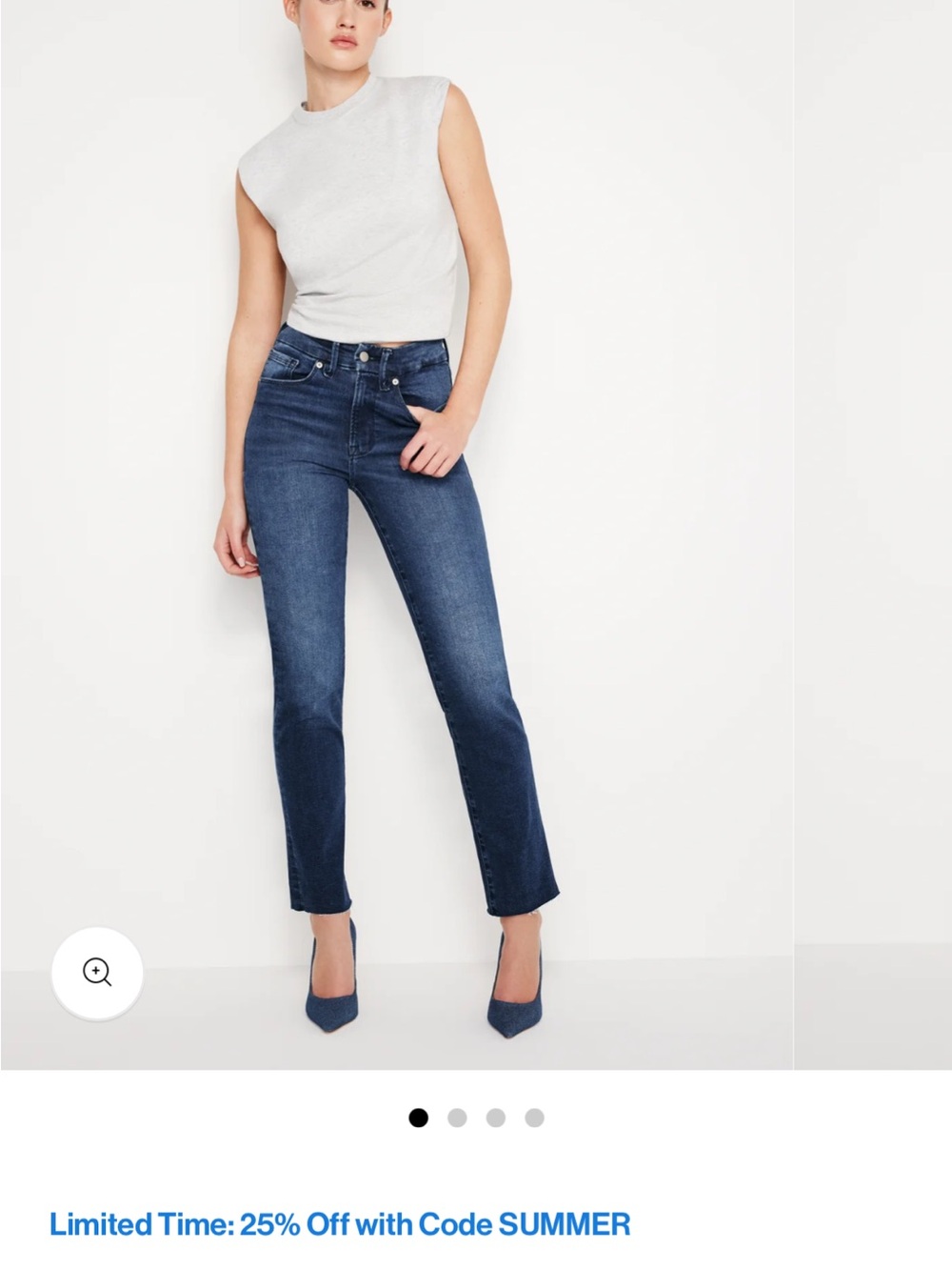 Good American Always Fits Slim Straight Women's Jeans - Dark Blue